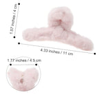 5PCS Large Claw Hair Clips for Thick Hair Big Fuzzy Hair Clips for Women Nonslip Strong Hold Hair Claw Clip (Plush (Blue+Grey+Pink+Purple+Beige))