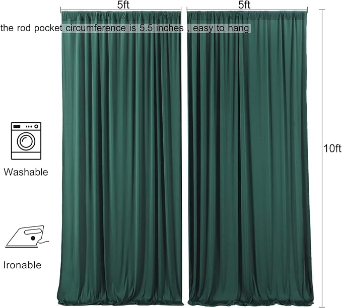 AK TRADING CO. 10 feet x 10 feet Black Polyester Backdrop Drapes Curtains Panels - Image 7