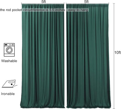 AK TRADING CO. 10 feet x 10 feet Black Polyester Backdrop Drapes Curtains Panels - Image 7
