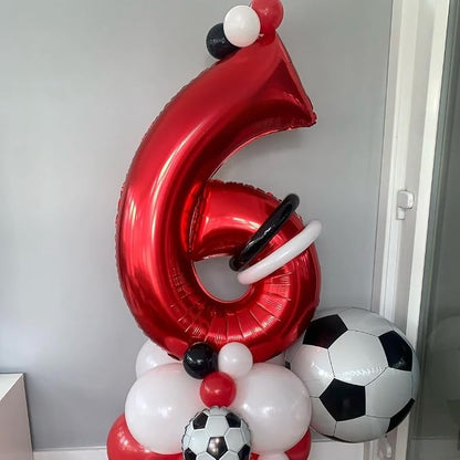 Red 4 Number Balloons, 40 Inch 4 Balloons Foil Mylar Helium Big Red 4 Balloon - Image 4