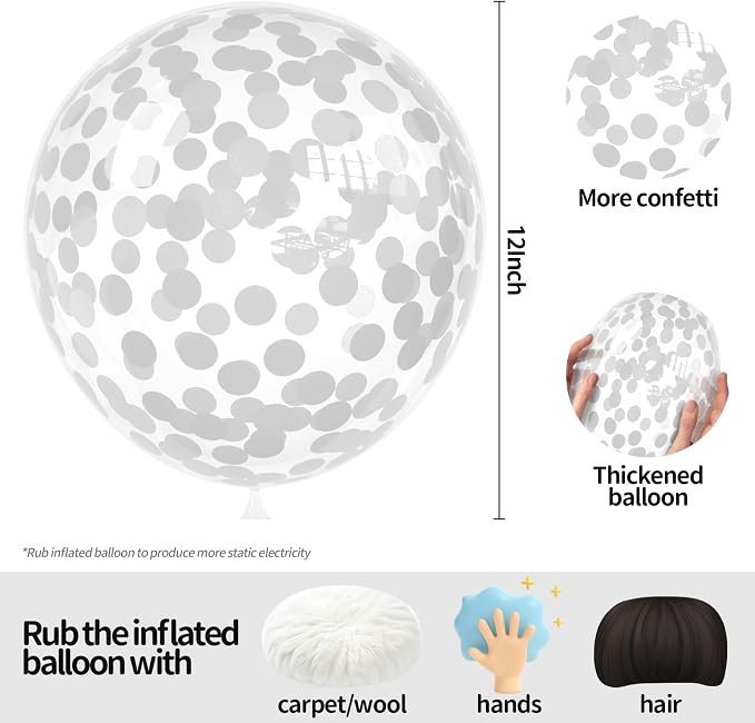 White Confetti Balloons - Image 2