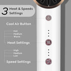 Hair Blow Dryer with Diffuser, IG INGLAM Professional High Speed Brushless Motor Negative Ion Low Noise Constant Temperature, 3 Heat Settings 3 Speeds and Cool Shot Brutton Powerful Ionic Hair Dryer