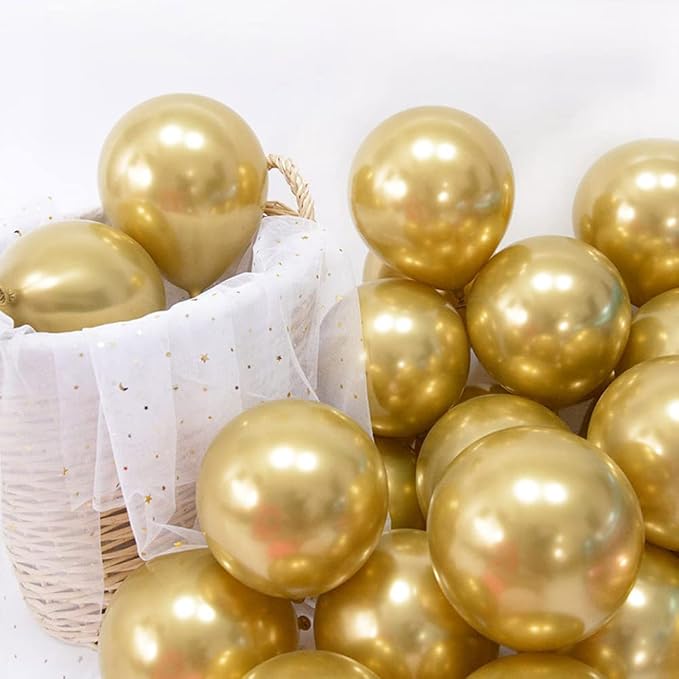 100pcs Metallic Gold Balloons Different Sizes 18 inch +12 inch +10 inch +5 inch - Image 6