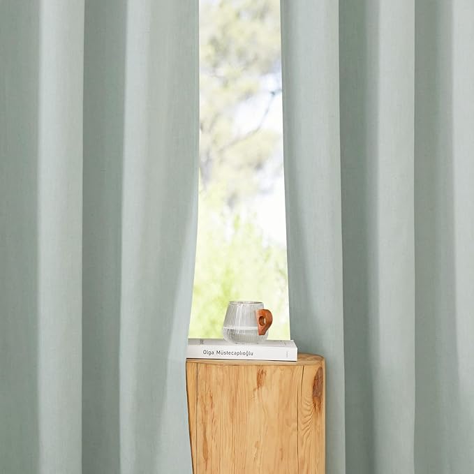 NICETOWN Linen Flax Semi Sheer Curtains 94" Length, Grommet Window Treatments - Image 5