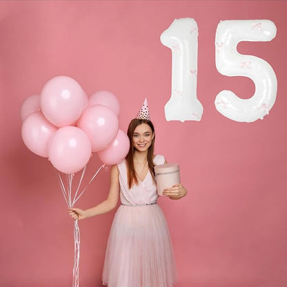 40 Inch White Number Balloons - Image 7