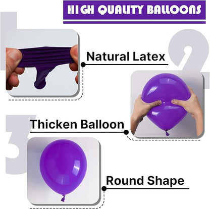 PartyWoo Purple Balloons 50pcs Dark Purple Royal Color 5 Inch | Balloons - Image 8
