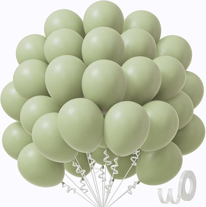 Sage Green Balloons 12 inch, Dusty Green 50pcs Party Balloons | Wedding by Awenztech