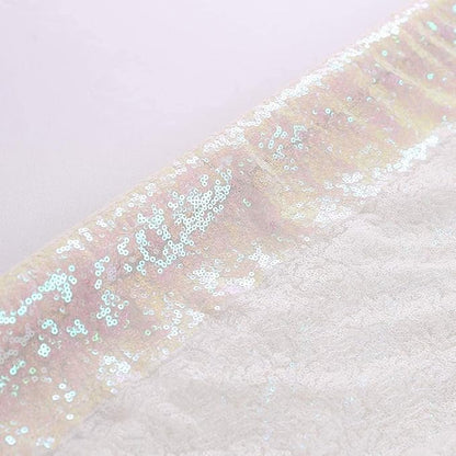 Eternal Beauty White Iridescent 3mm Sequin Backdrop 20x10 Ft - Image 9