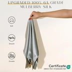 ZIMASILK Upgraded 100% 6A Grade Pure Mulberry Silk Pillowcase for Hair and Skin Silk Pillow Cases with Reinforced Hidden Zipper, More Soft & Durable, Gift Box (Standard 20"x26" Grey)
