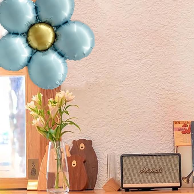 Daisy Balloons Party Decorations Blue Flower Balloons Kit - Image 2