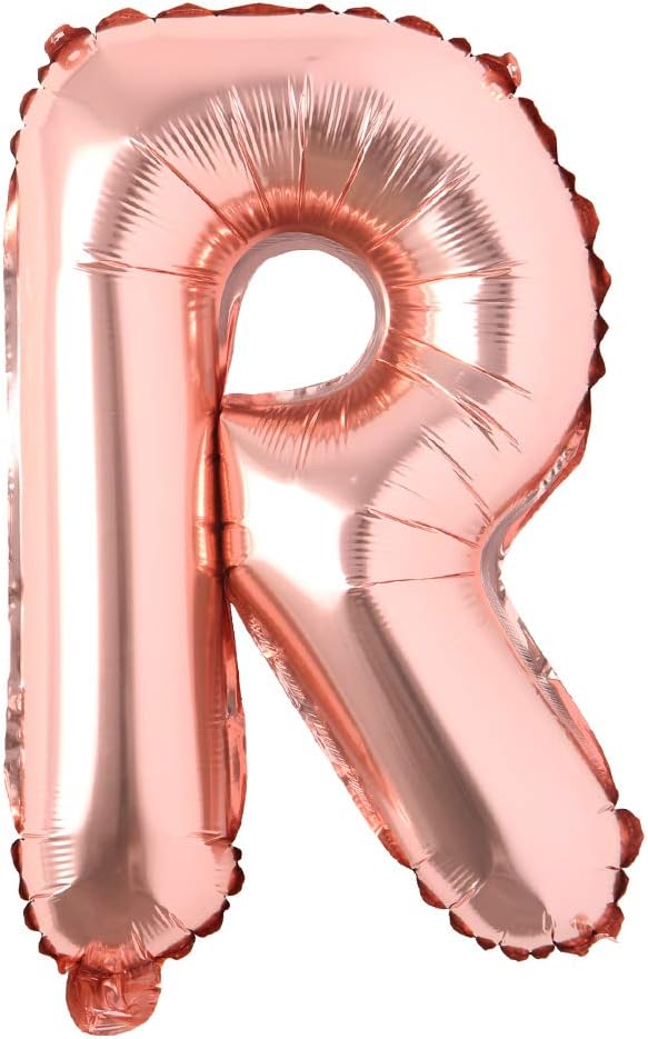 16" inch Single Rose Gold Alphabet Letter number Balloons Aluminum Hanging Foil by REIANS