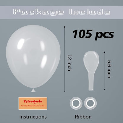 Voircoloria 105pcs Clear Party Latex Balloons, 12inch | - Image 2