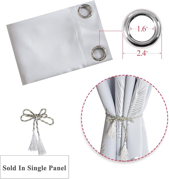 Greyish White Window Curtain for Sliding Door 80W x 84L Inch Long Room - Image 7
