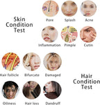 Skin Hair Analyser,5 in 50X/200xLens LCD Digital Microscope Rechargeable Portable Scalp Detector Scanner Professional Scalp Hair Follicle Oil Moisture Magnifying Detector Skin Pigment Tester,US