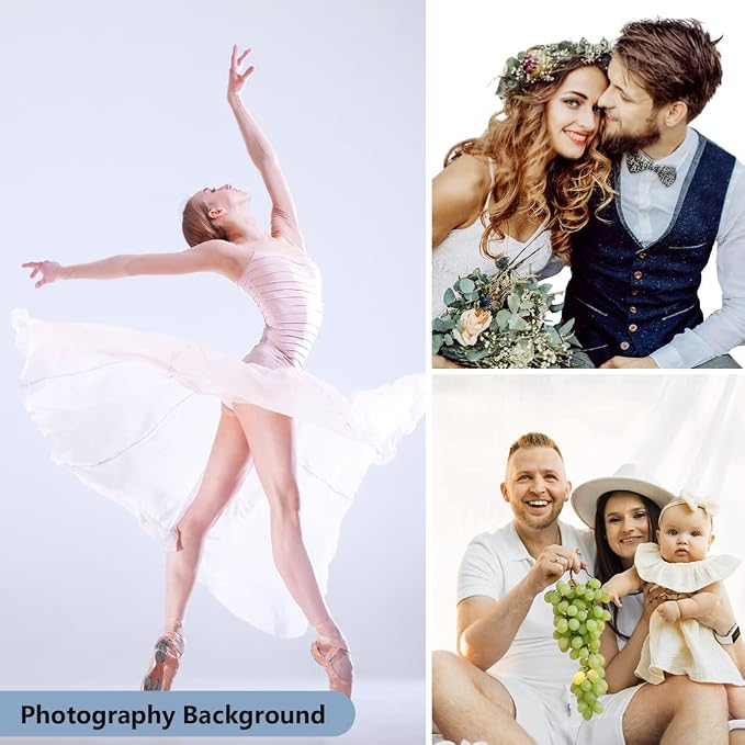 10X12ft White Backdrop for Photography, Polyester Background for Photography - Image 7
