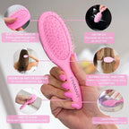 FRAMAR Mini Hair Brush Detangler – Mini Brush For Hair, Small Travel Hair Brush For Women, Travel Hairbrush Detangler, Compact For Travel, Reduces Breakage, For All Hair Types – Matte Pink