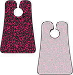 Waterproof Beard Grooming Bib, Luxury Pink Dark Gray Leopard Cheetah Print Shave Bib, Non-Stick Hair Catcher for Shaving Trimming, Apron Essential for Men Dad