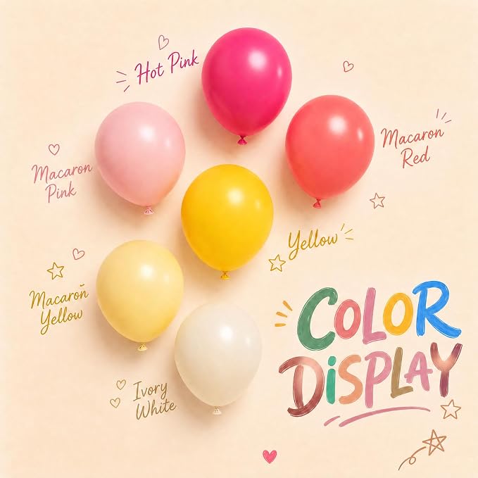 Pink and Yellow Balloon Arch Kit - Image 4