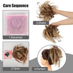 HMD Tousled Updo Messy Bun Hair Piece Hair Extension Ponytail With Elastic Rubber Band Updo Bun Synthetic Hairpieces for Women