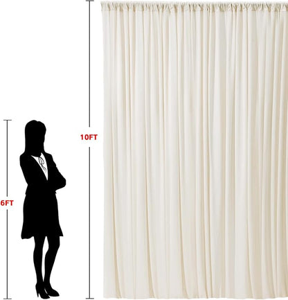 ESGOTBME 40x10ft Wrinkle Free Ivory Backdrop Curtain - Image 5