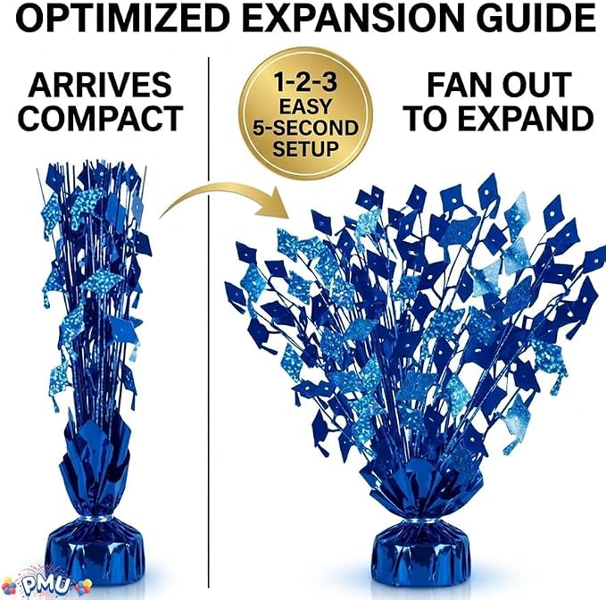 PMU 3 Pcs Blue Graduation Balloon Weights, Graduation Centerpieces - Image 6