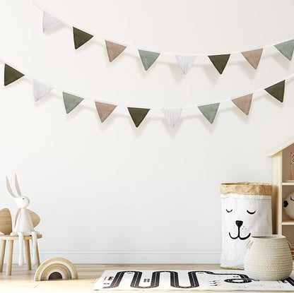 Oudain 2 Pcs Pennant Banner Flags Nursery Garland Triangle Bunting Flags - Image 5