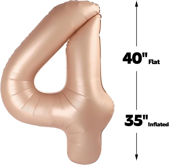 Light Brown Number 4 Balloon 40 inch, 4th Birthday Party Balloons Decoration | - Image 3