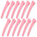 12 Pcs Pink Hair Clips for Styling Sectioning, YISSION 4.7 Inch Large Alligator Hair Clips Hair Barrettes No Crease Duck Billed Hair Clip, Hair Styling Accessories for Women Girls