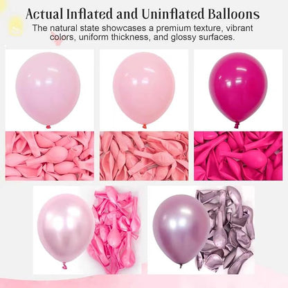 Pink Balloons 60 PCS 12 Inch Hot Pink Light Baby Pink Metallic Pink Latex - Image 6