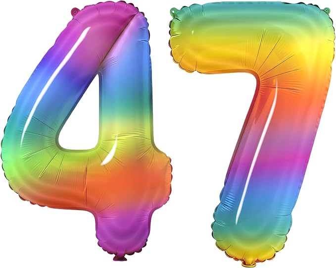 Number 47 Balloons for 47th Birthday Party Decorations, 0-100 Large No.47 by Joycard