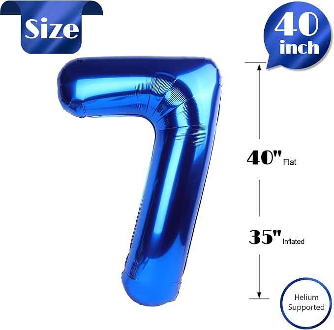 Navy Blue 7 Balloon - Image 6