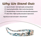 Acetate Hairbands for Women - Non-Slip Thin Headbands with Teeth, Eyewear-Friendly Design, 90s Retro Hair Accessories, No Pressure & No Headache Sunglasses Headband (Blue Star)
