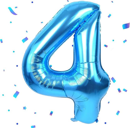 40 inch Blue Number Balloon Giant Foil Helium Balloons Blue Number 4 Balloon by Yeodong