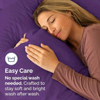 Body Pillowcases Set of 2-20x54 Long Body Pillow Case - Soft Body Pillow Cover for Sleeping & Side Sleepers - Comfy, Breathable, Wrinkle & Fade Free - Machine Washable w/Envelope Enclosure (Purple)
