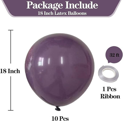 18 Inch Dusty Purple Balloons, Baby Shower, Birthday Party and Event Decoration - Image 2