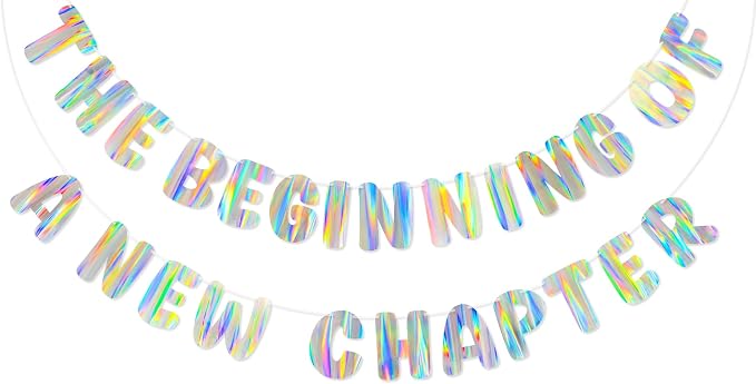 Iridescent The Beginning of a New Chapter Banner, Holographic Pre-Strung Party by Unknown