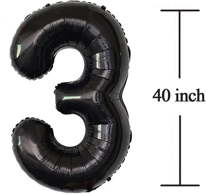 Black 13 Number Balloons Big Giant Jumbo Large Number 13 Foil Mylar Balloon - Image 3