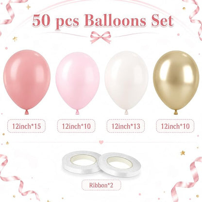 Dusty Pink Gold Balloons - Image 2