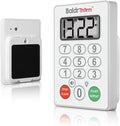 BaldrTherm Digital Kitchen Timer, Magnetic Waterproof Countdown Timer for Cooking, Shower, Workout, Classroom, Hair Color Processing, White.