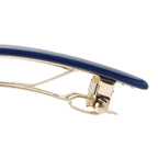 Navy Blue Hair Barrette for Thin Hair, Classic Rectangle French Barrette for Women, Lightweight and Comfortable, Strong Hold, Nacro Ocean | France Luxe