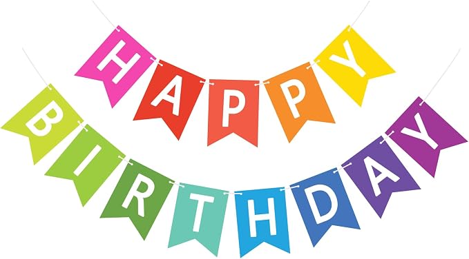 Happy Birthday Banner Sign, Birthday Garland Wall Door Hanging Banners Flag by Unknown