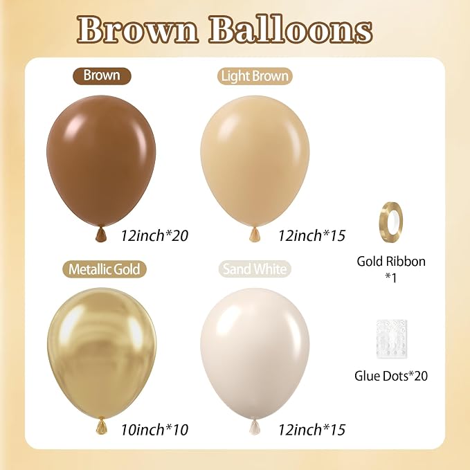 60pcs Brown Balloons 12inch - Image 3