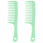 HYOUJIN Two Set Large Wide Tooth Comb - Detangling Wet or Dry Hair, Shower Comb for Women, Men, Curly, Long Hair, Green