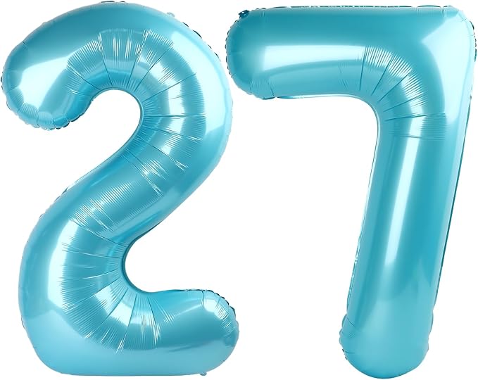 Pearl Blue 27 Number Balloon by Upgesy
