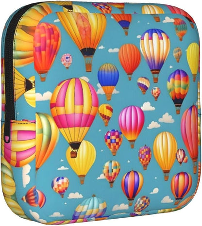 Hot Air Colorful Balloons Print Women Period Bag Sanitary Pouch Portable Pad by YQxwJL