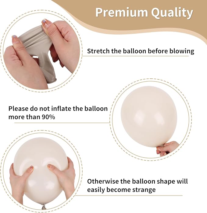 RUBFAC Beige and Champagne Balloons - Image 3
