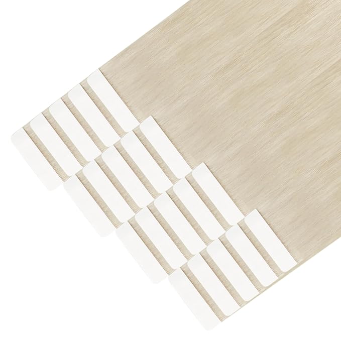 YoungSee Platinum Blonde Tape in Hair Extensions Real Human Hair 22In Platinum Blonde Tape in Hair Extensions 20pcs Invisible Tape-in Extension Long Tapes in Hair Extension Human Hair Straight 50g
