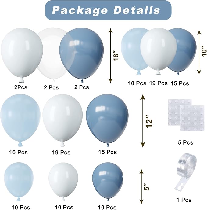 Dusty Blue Balloons Arch Kit - Image 2