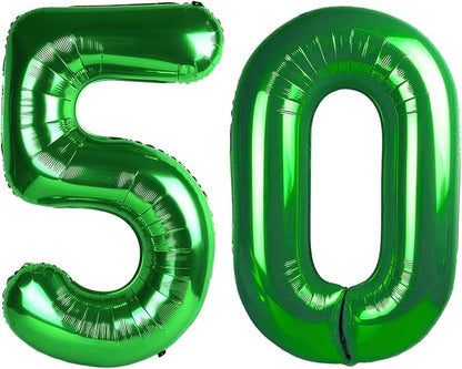 Green Number 50 Balloon 40 Inch, 50th Birthday Party Decorations Men Women | by IWERP