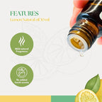 Roots & Above Pure Natural Lemon Essential Oil 1.01 Fl Oz/30 ml Citrus Oils for Skin, Hair Care, Massage, Diffusers, Humidifiers, DIY Beauty, Home Candle Making & Self-Care